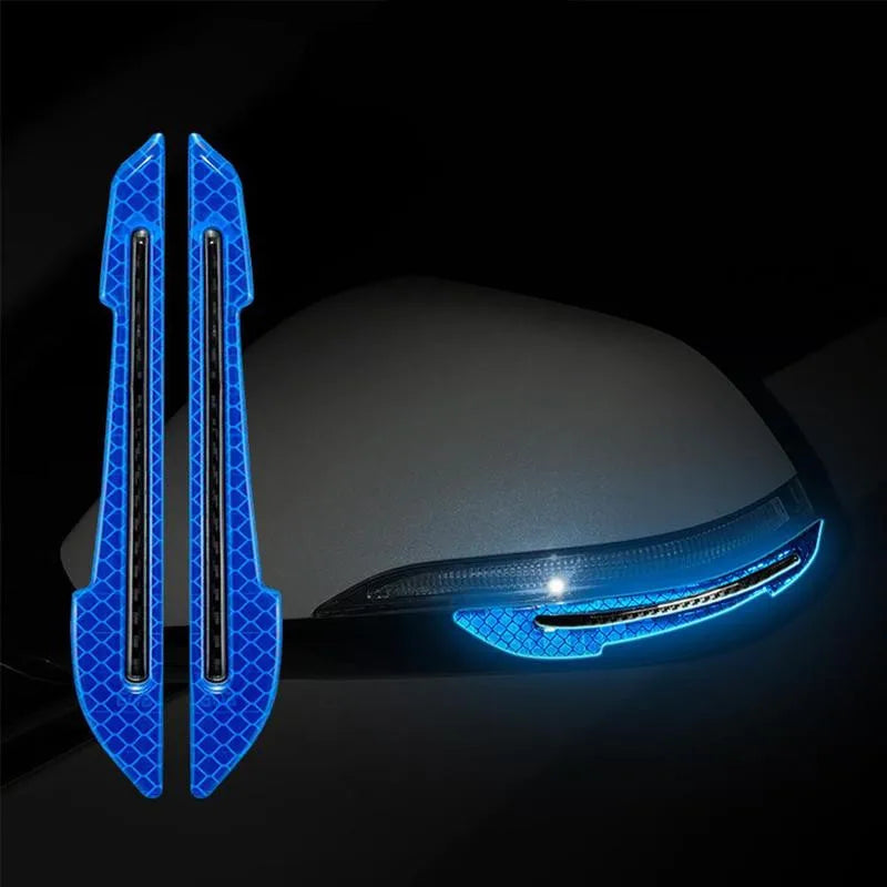 Car Wheel Hub Reflective Stripes Door Handle Safety Warning Sticker Car Rear Warning Tape Automobile Sticker Exterior Accessorie