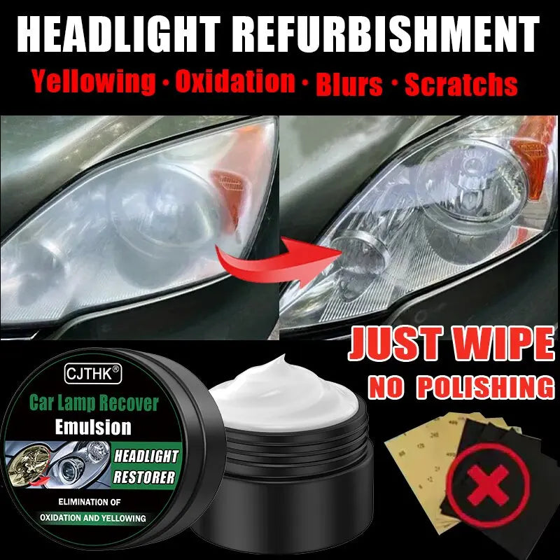 Car Headlight Restoration Polishing Kits Headlamp Scratch Remover Repair Cleaning Paste Remove Oxidation Headlight Polish Liquid