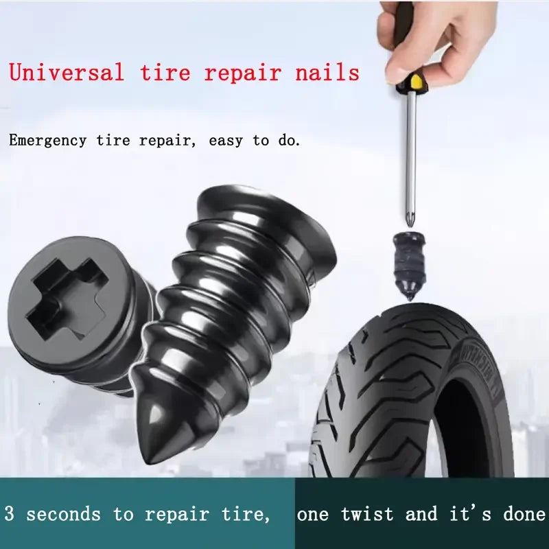 Vacuum Tyre Repair Nail Tire Puncture 10/30pcs Screws Motorcycle Fitting Set Tubeless Wheel Repair Punctures Kit Patches for Car