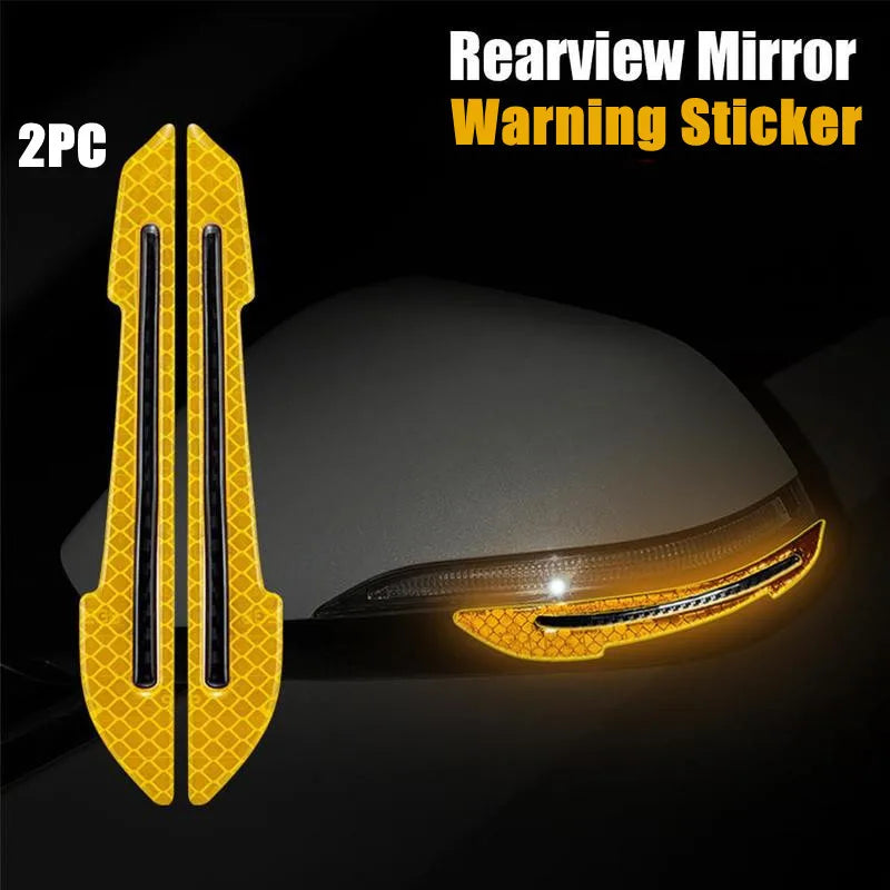 Car Wheel Hub Reflective Stripes Door Handle Safety Warning Sticker Car Rear Warning Tape Automobile Sticker Exterior Accessorie