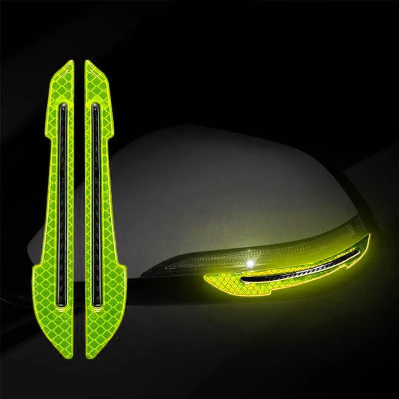Car Wheel Hub Reflective Stripes Door Handle Safety Warning Sticker Car Rear Warning Tape Automobile Sticker Exterior Accessorie